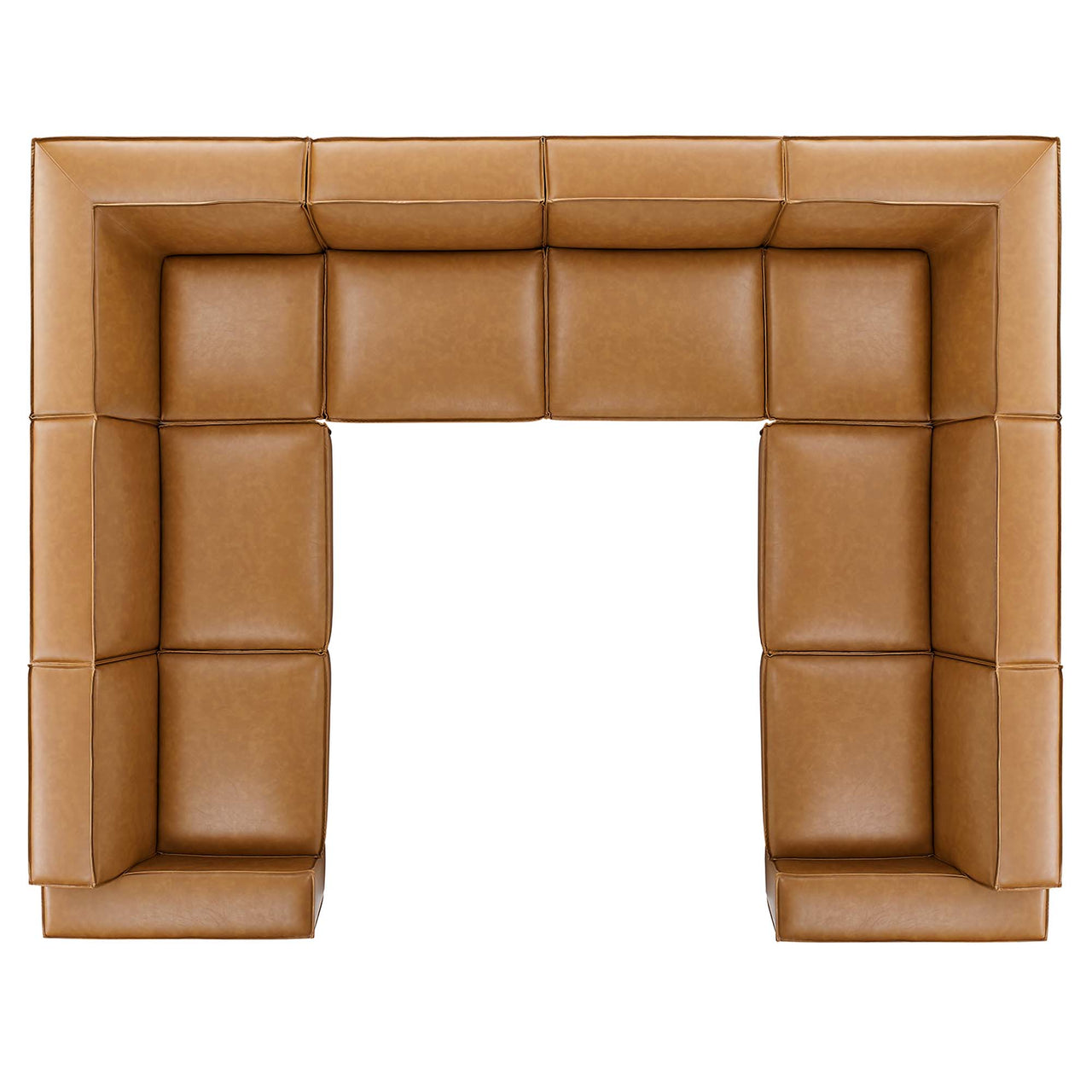 Phoenix 8-Piece Modular Eco-Leather U-Shaped Sectional, Tan