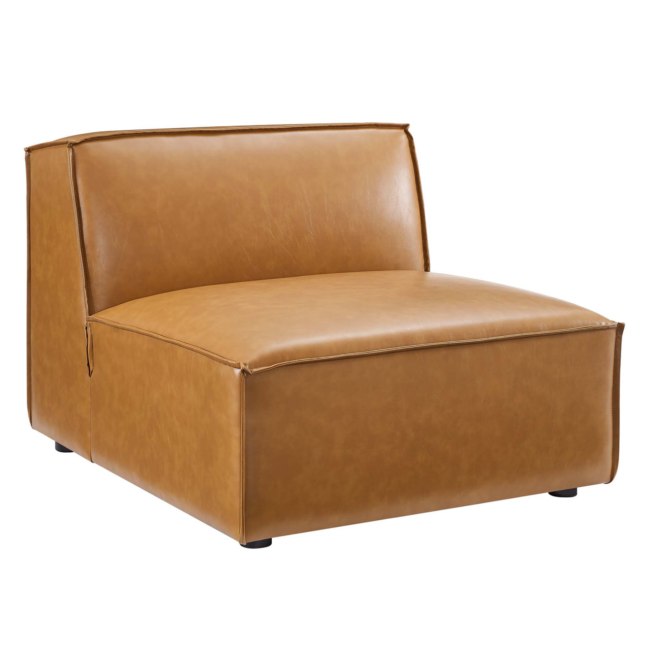 Phoenix 8-Piece Modular Eco-Leather U-Shaped Sectional, Tan