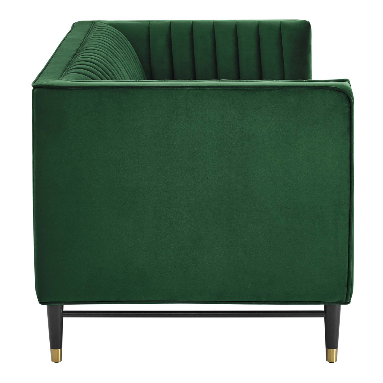 Delyra Upholstered Velvet Loveseat, Emerald
