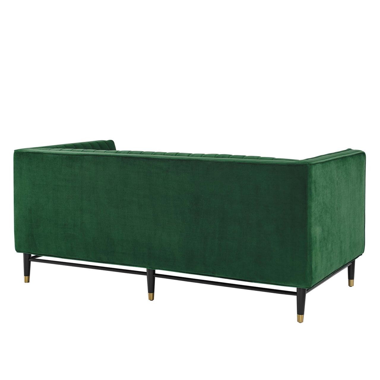 Delyra Upholstered Velvet Loveseat, Emerald