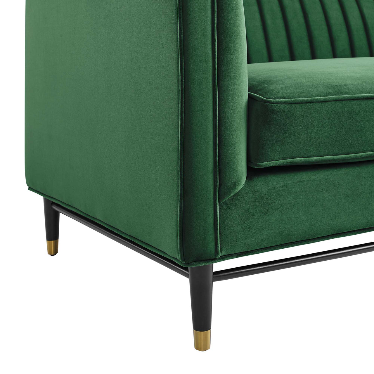 Delyra Upholstered Velvet Loveseat, Emerald