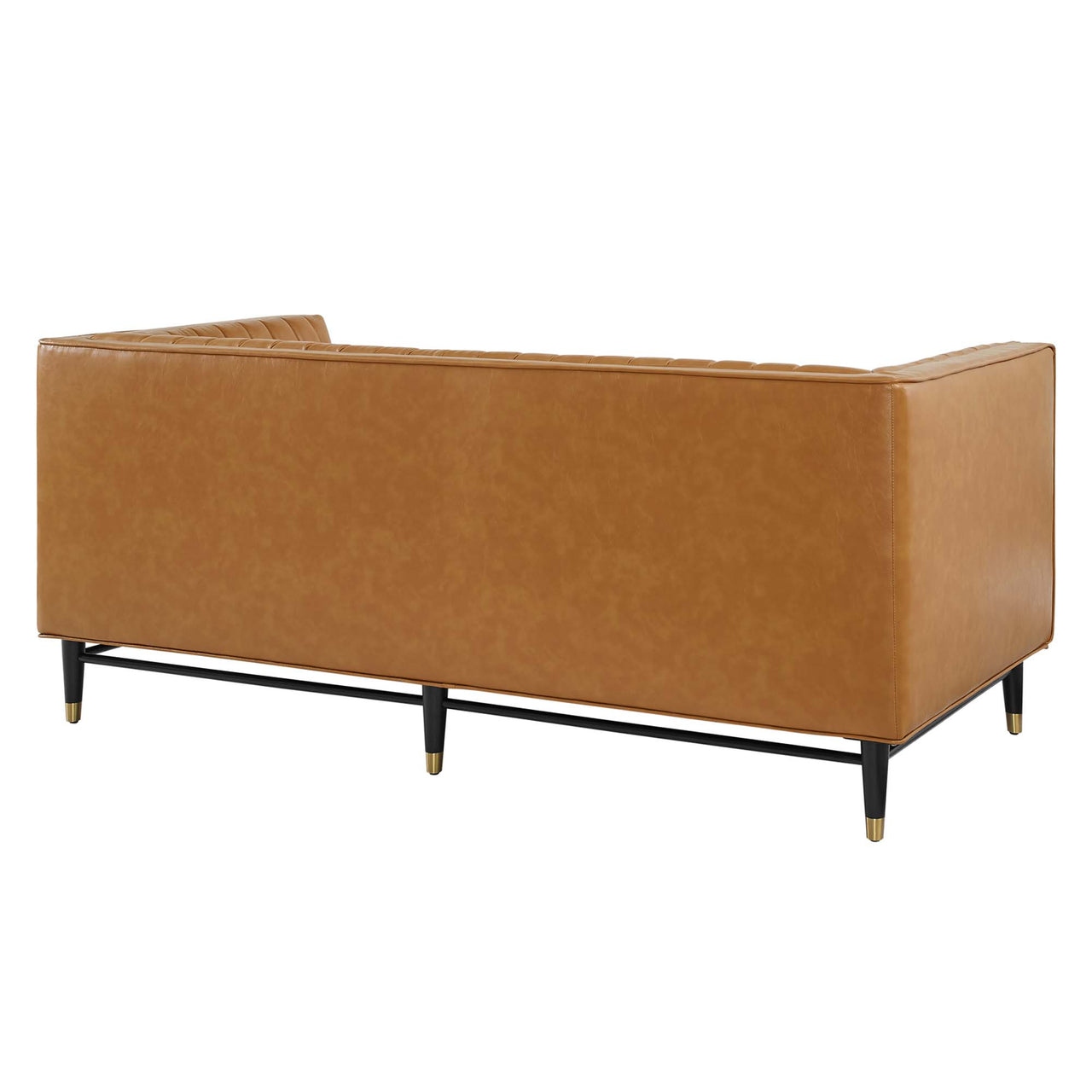 Delyra Eco-Leather Loveseat, Tan