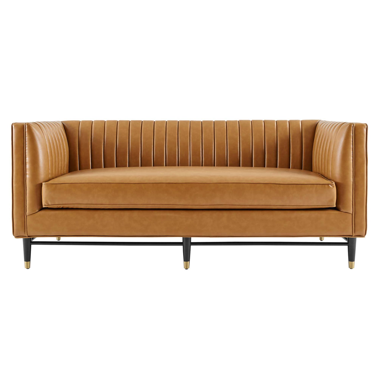 Delyra Eco-Leather Loveseat, Tan