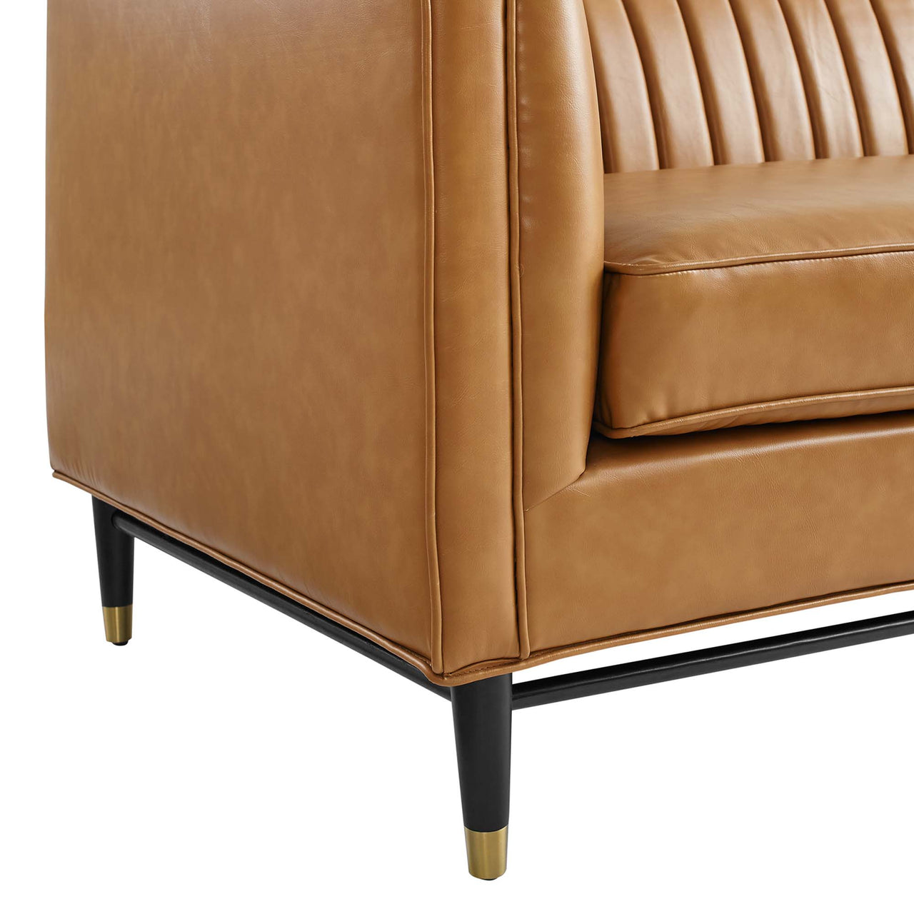 Delyra Eco-Leather Loveseat, Tan