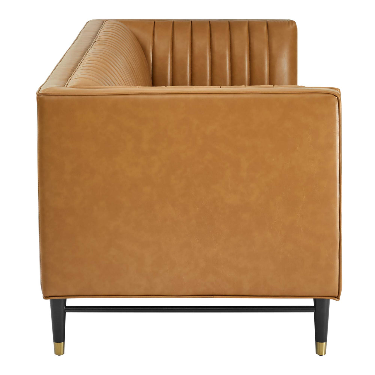 Delyra Eco-Leather Sofa, Tan