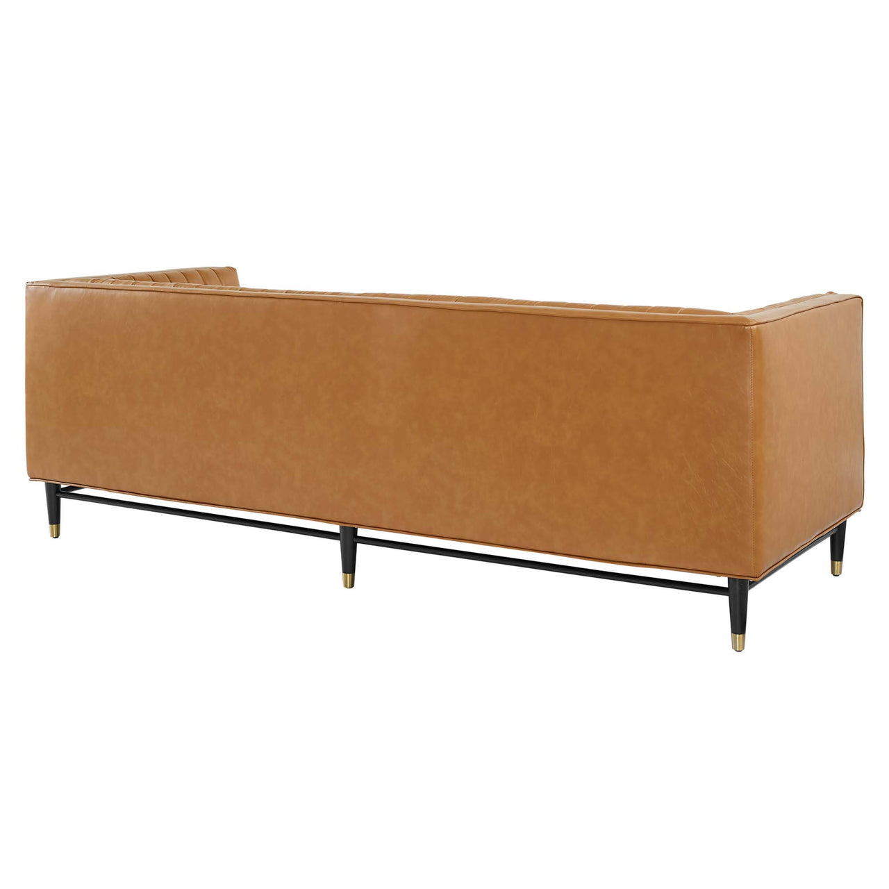 Delyra Eco-Leather Sofa, Tan