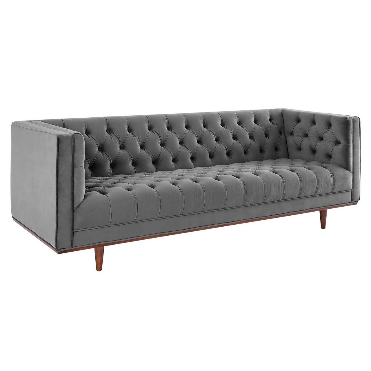 Estavale Velvet Sofa, Gray