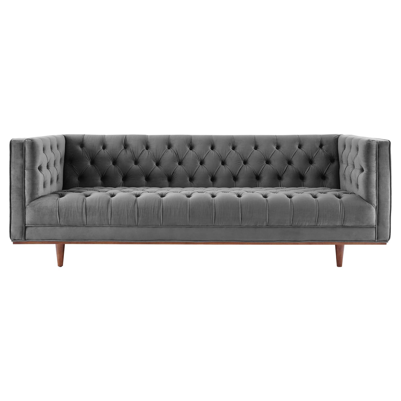 Estavale Velvet Sofa, Gray