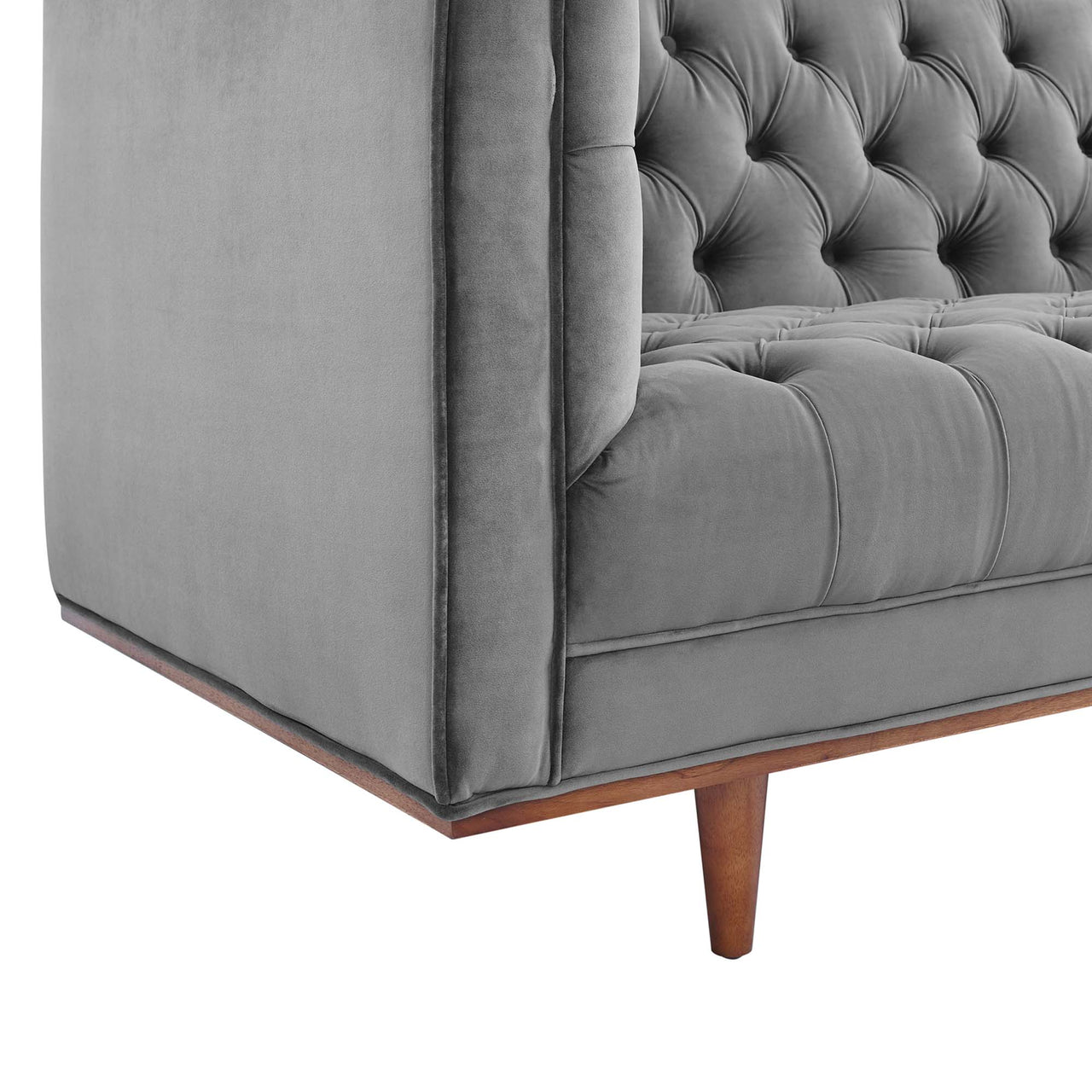 Estavale Velvet Sofa, Gray