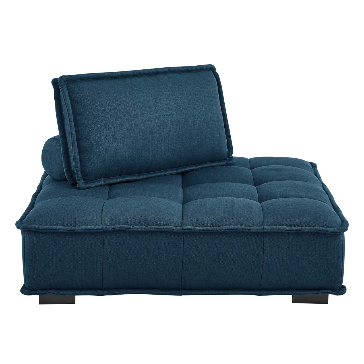 Introvert Fabric Armless Chair | Modular Sectional Component, Azure