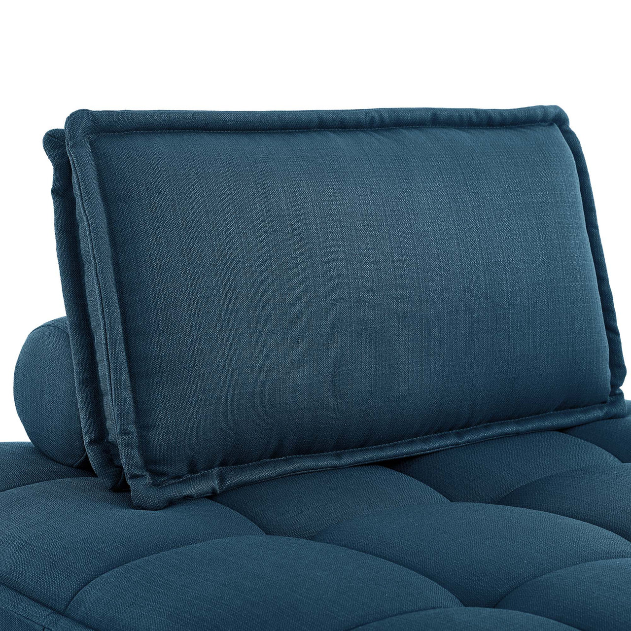 Introvert Fabric Armless Chair | Modular Sectional Component, Azure