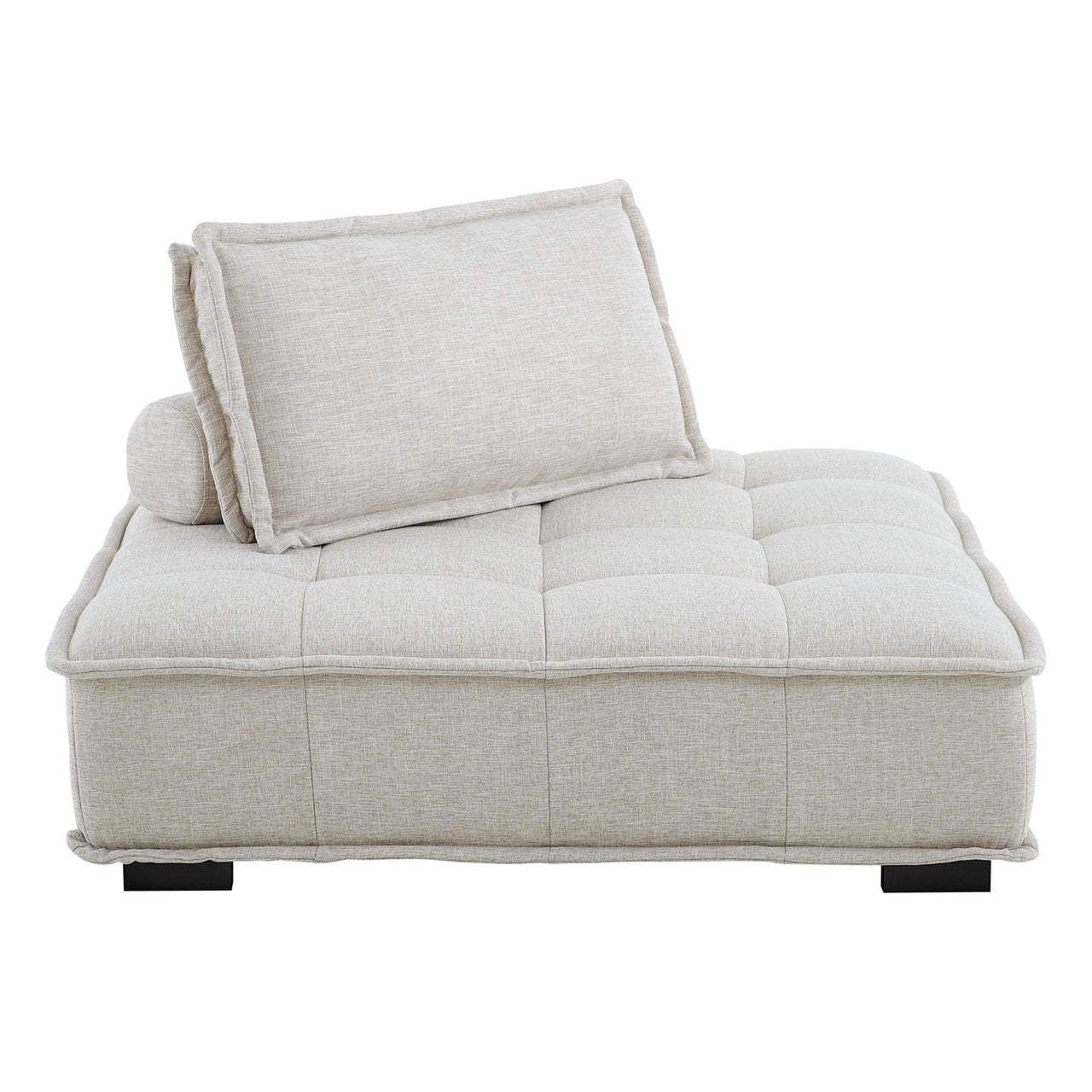 Introvert Fabric Armless Chair | Modular Sectional Component, Beige