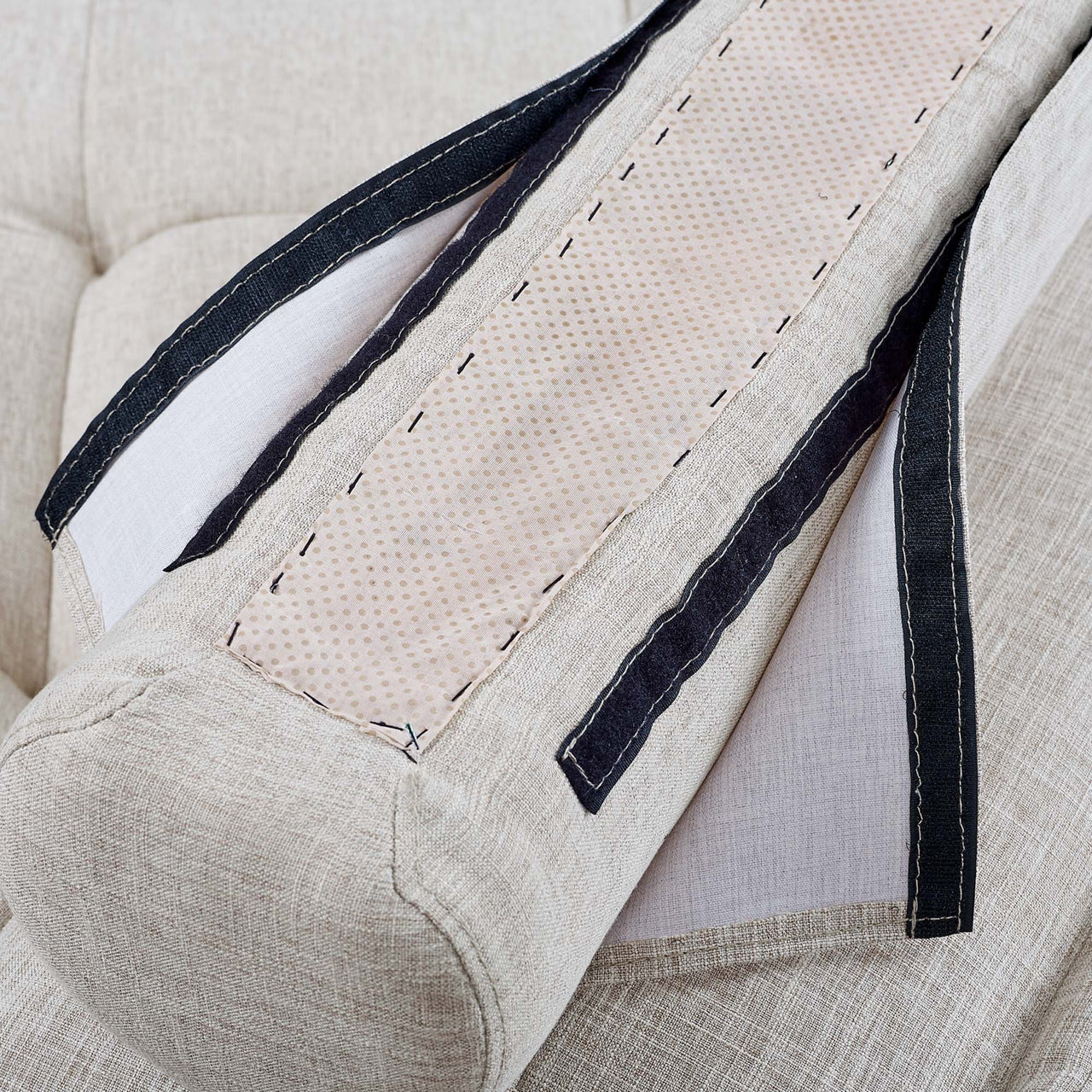 Introvert Fabric Armless Chair | Modular Sectional Component, Beige