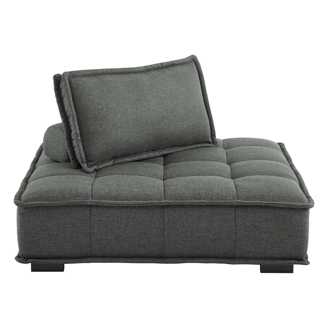 Introvert Fabric Armless Chair | Modular Sectional Component, Gray