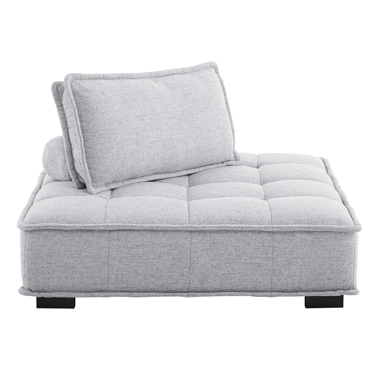 Introvert Fabric Armless Chair | Modular Sectional Component, Light Gray