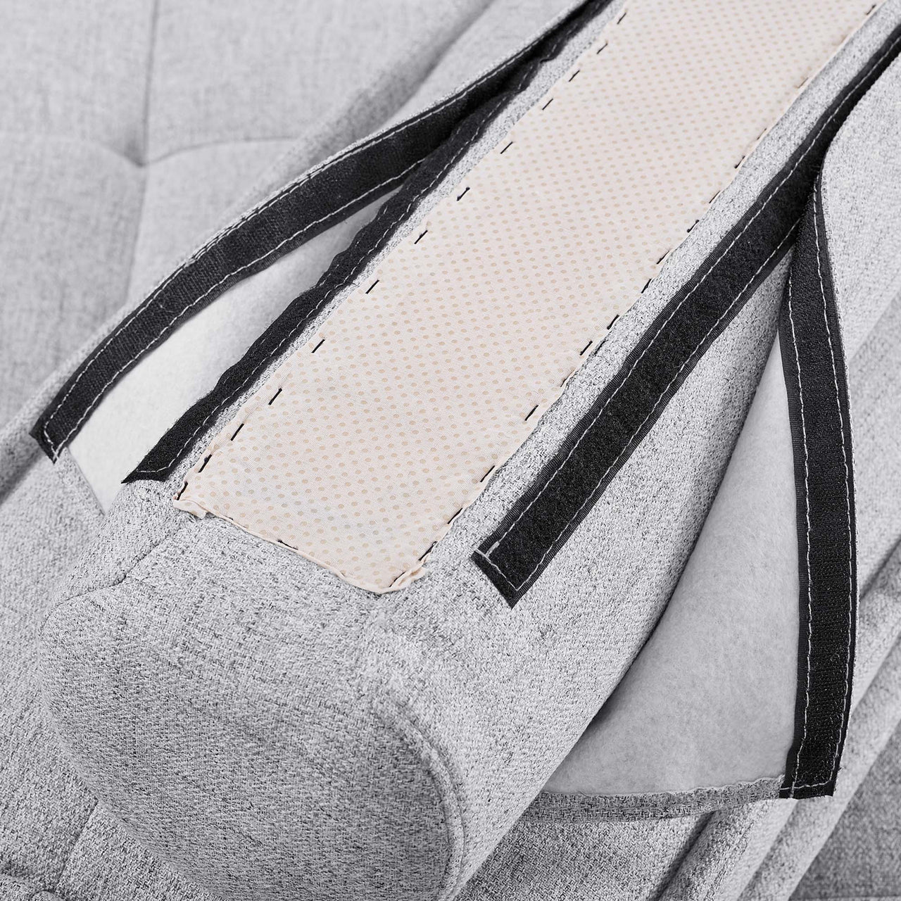 Introvert Fabric Armless Chair | Modular Sectional Component, Light Gray