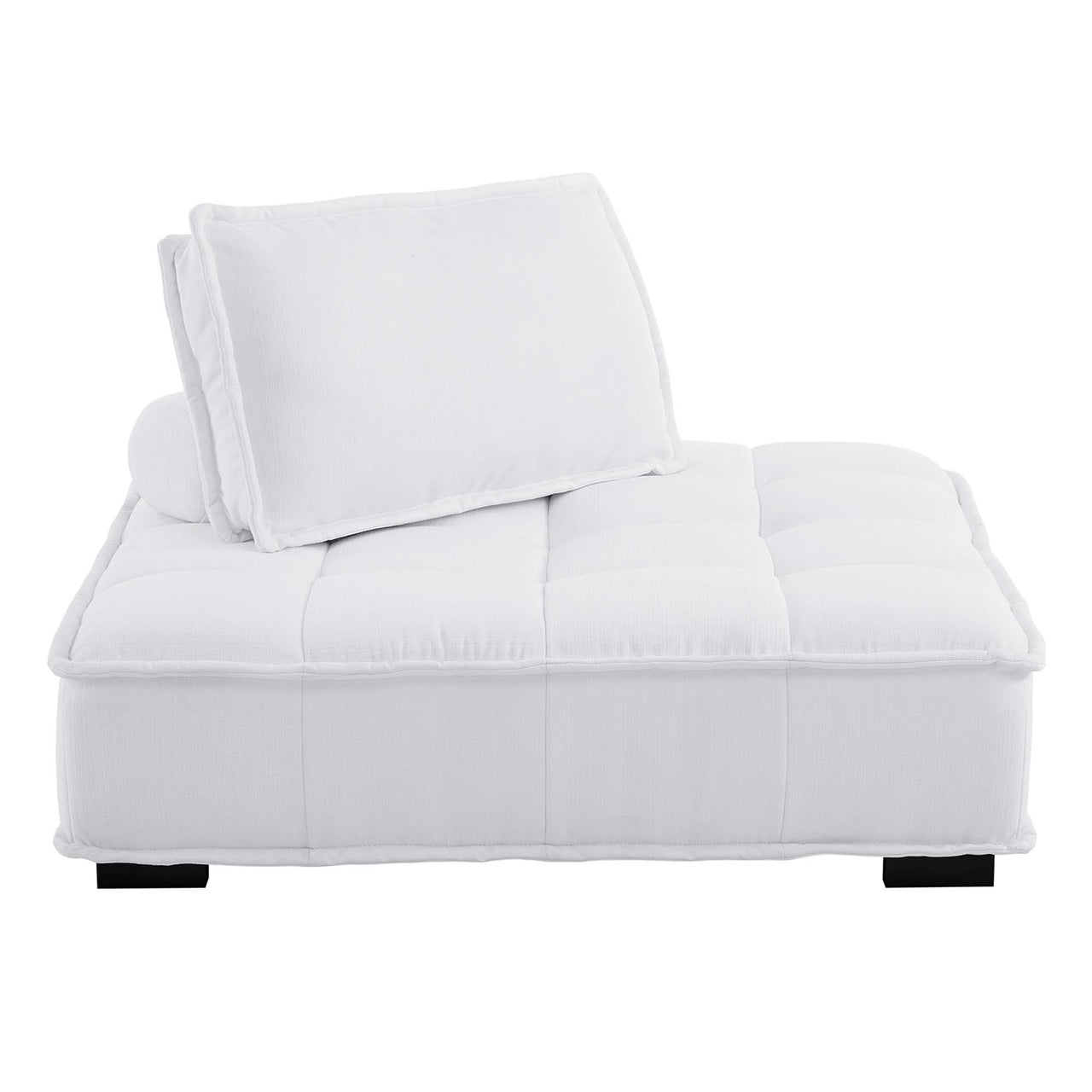 Introvert Fabric Armless Chair | Modular Sectional Component, White