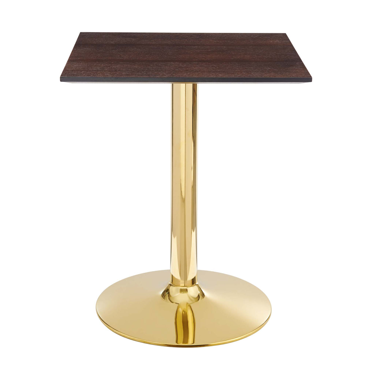 Kavrin Square Dining Table, Extra Small, Gold & Cherry Walnut