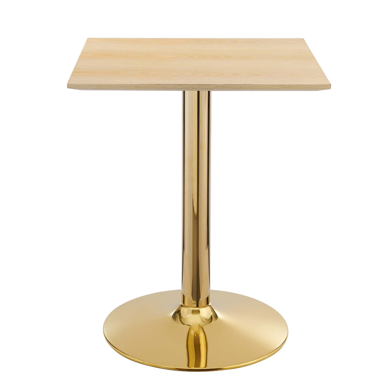 Kavrin Square Dining Table, Extra Small, Gold & Natural Wood