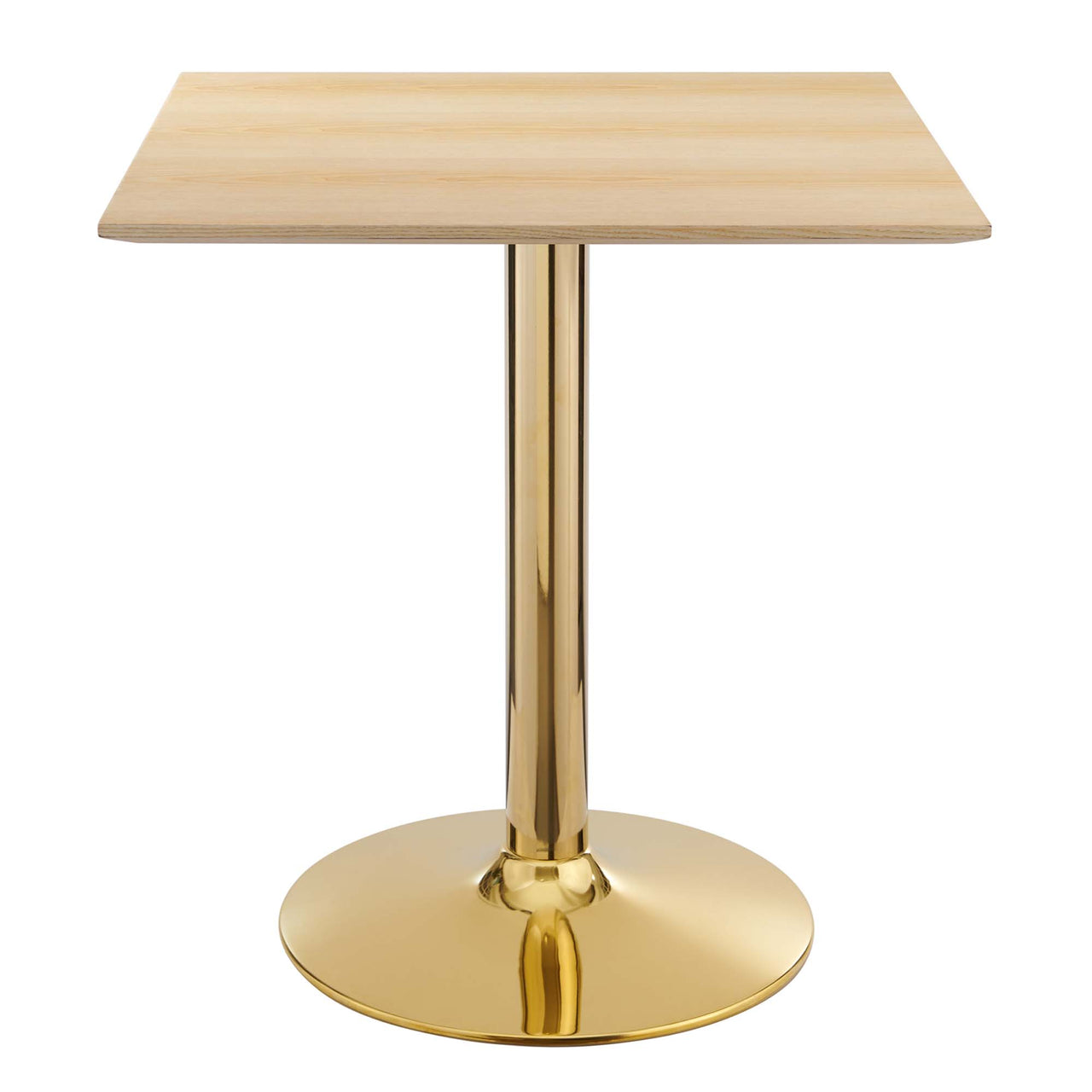 Kavrin Square Dining Table, Small, Gold & Natural Wood