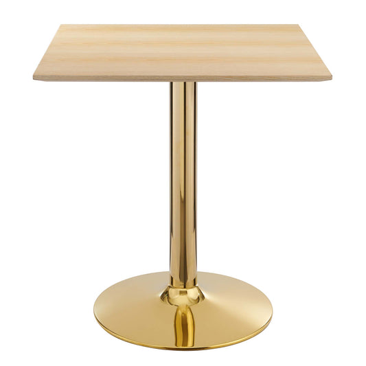Kavrin Square Dining Table, Small, Gold & Natural Wood
