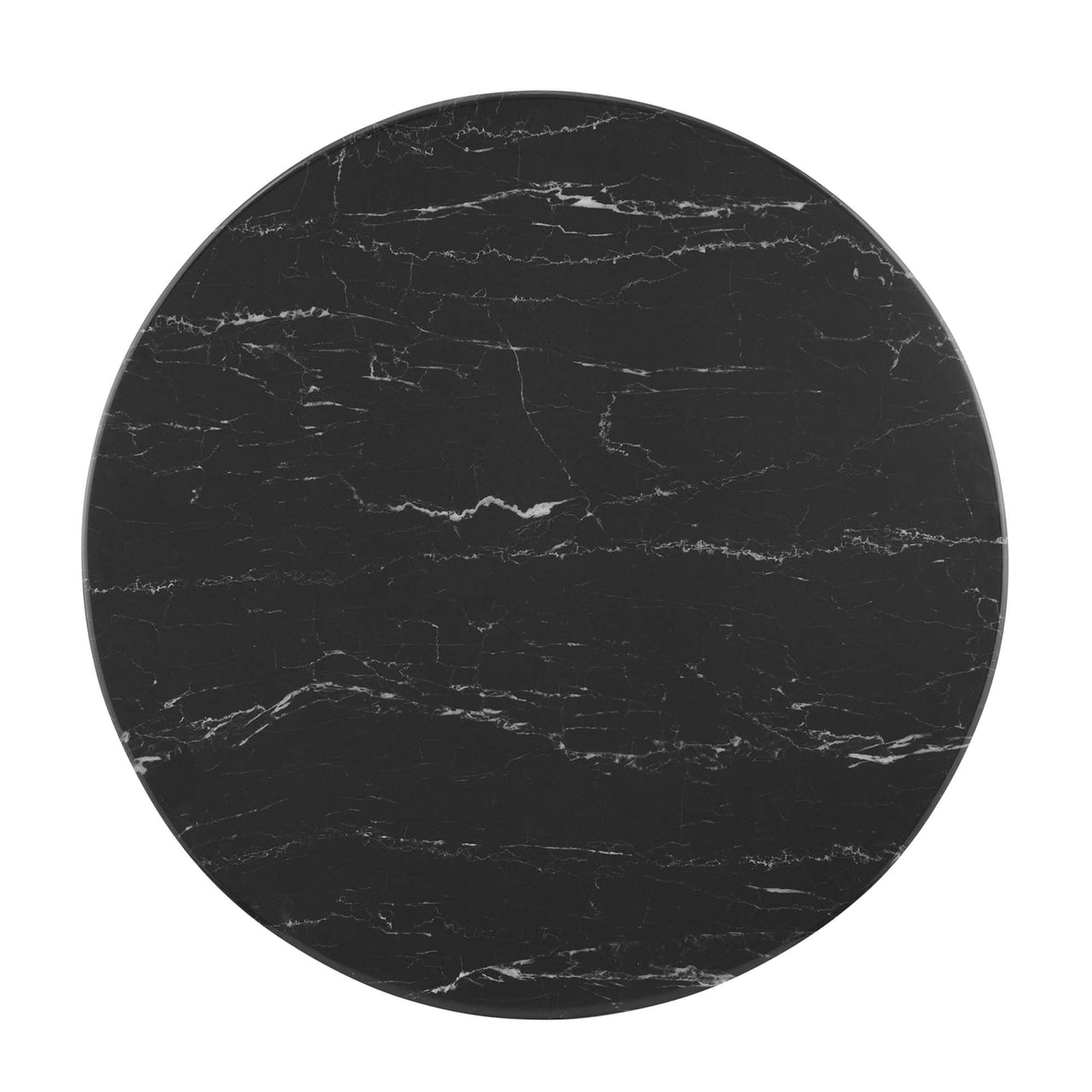 Kavrin Round Faux Marble Dining Table, Extra Small, Gold & Black
