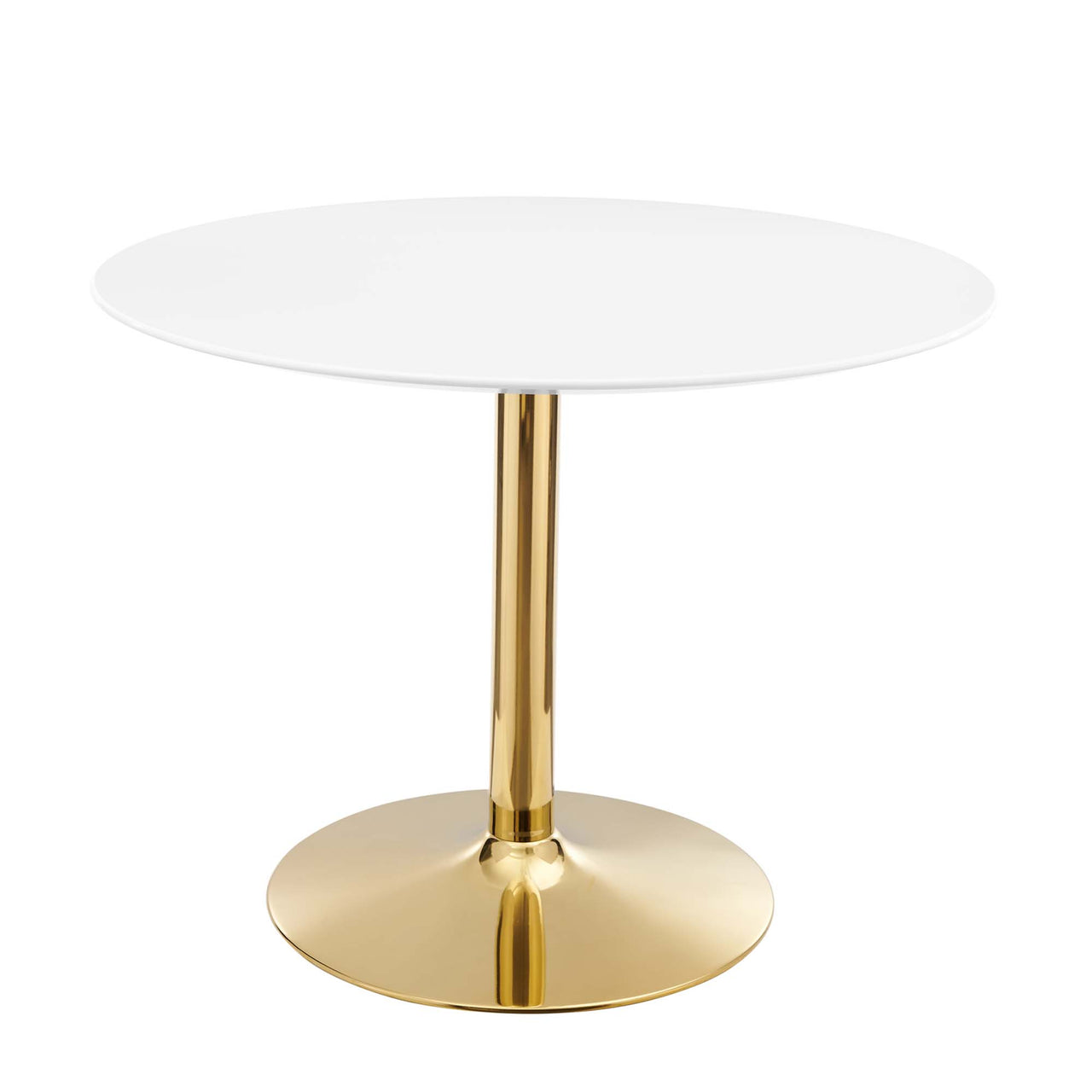 Kavrin Round Dining Table, Medium, Gold & White