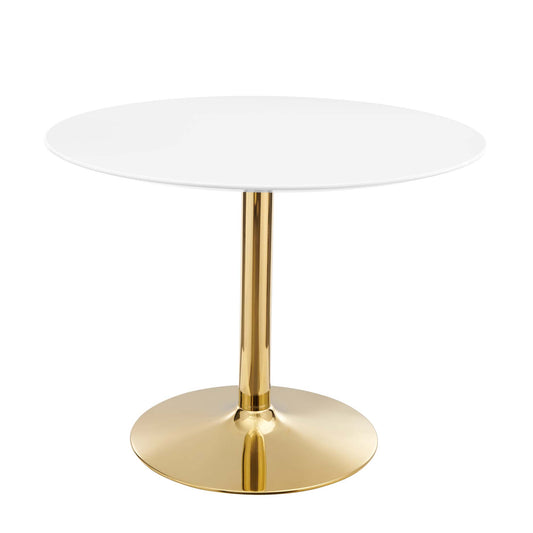 Kavrin Round Dining Table, Medium, Gold & White