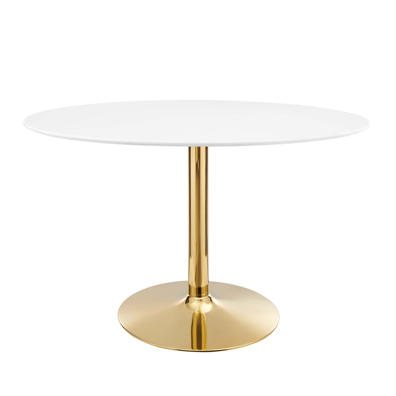 Kavrin Oval Dining Table, Medium, Gold & White