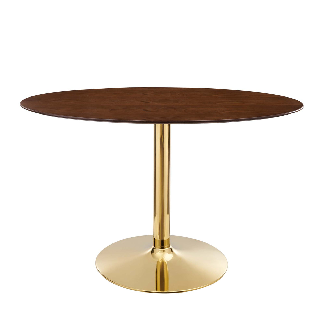 Kavrin Oval Dining Table, Medium, Gold & Walnut