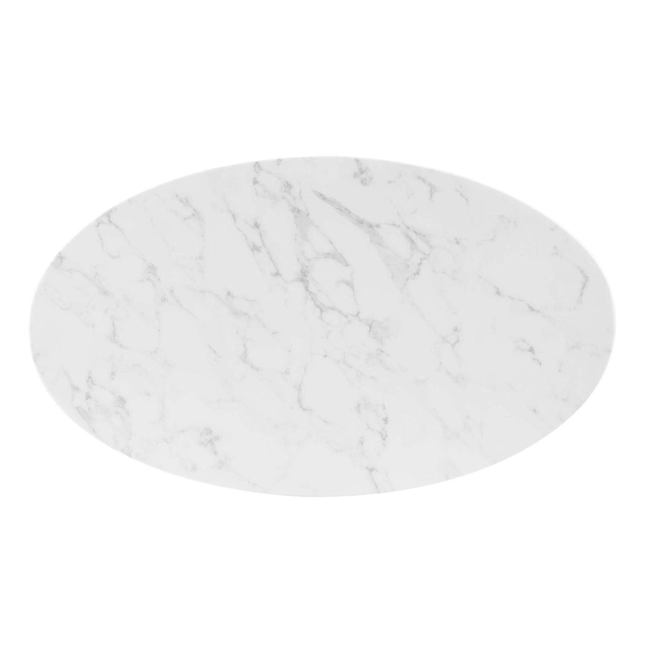Kavrin Oval Faux Marble Dining Table, Medium, Gold & White