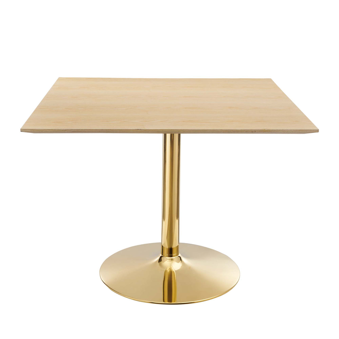 Kavrin Square Dining Table, Large, Gold & Natural Wood