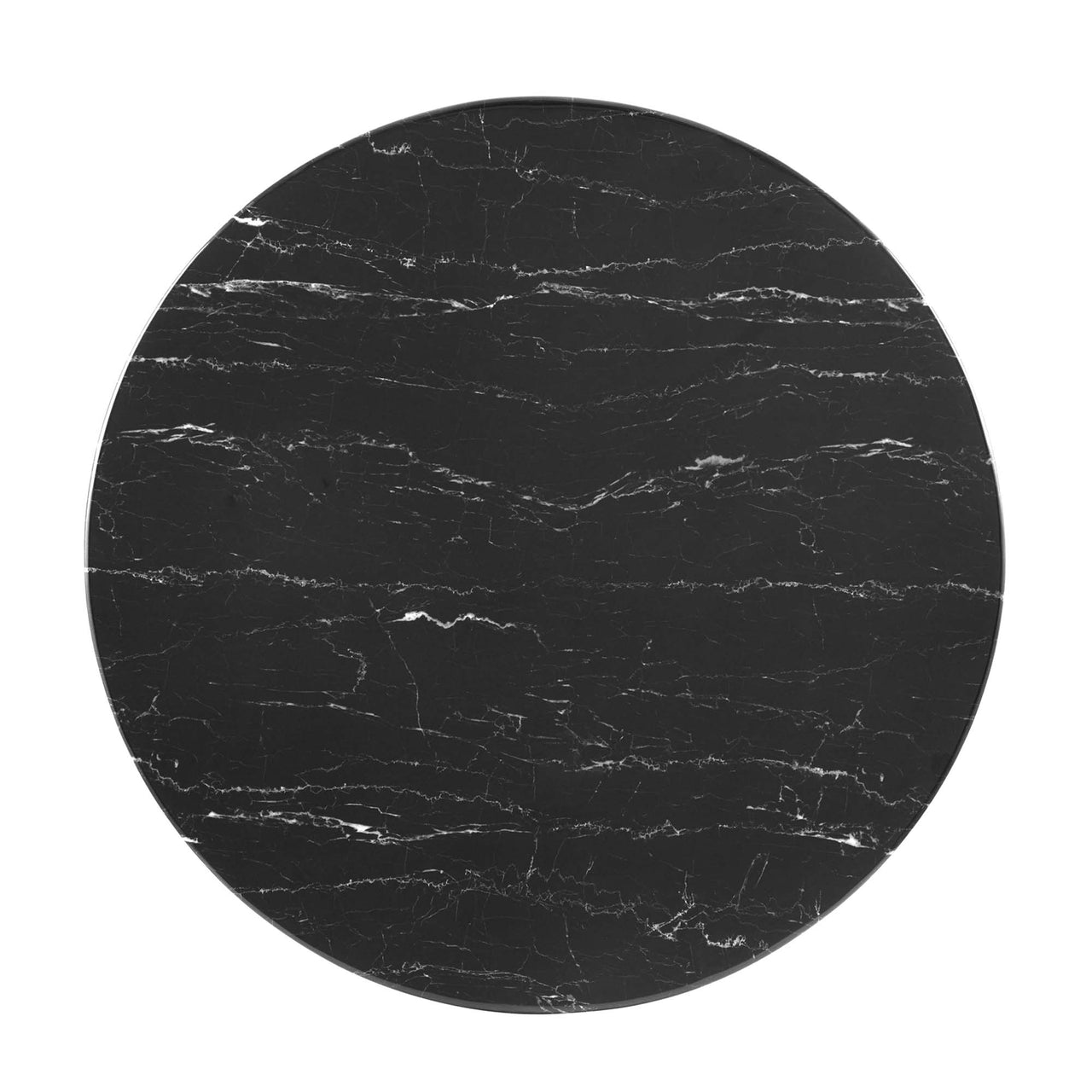 Kavrin Round Faux Marble Dining Table, Medium, Gold & Black