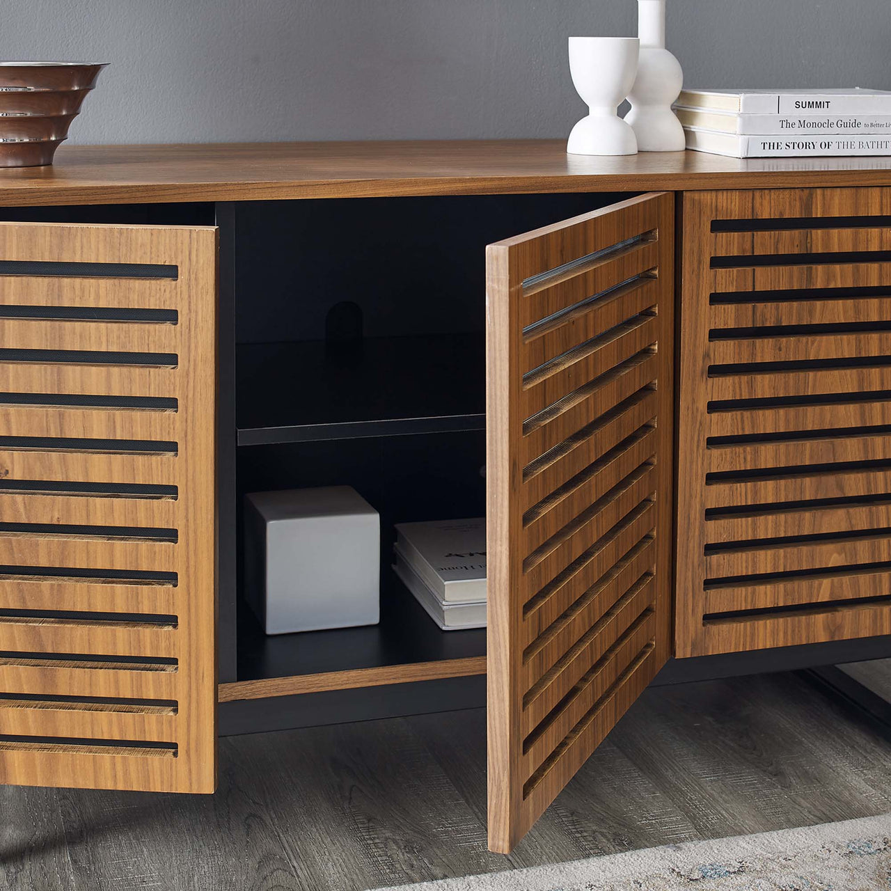 Keeper TV Stand, Small, Walnut