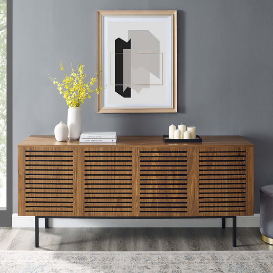 Keeper Tall TV Stand, Large, Walnut