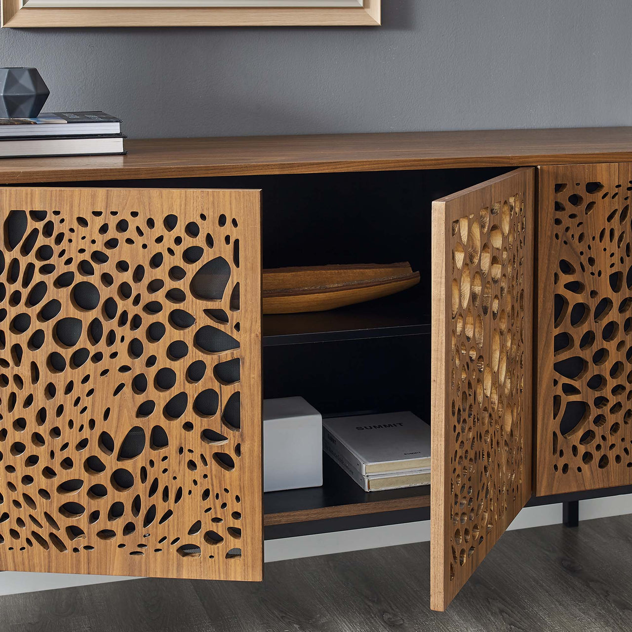 Olythea TV Stand, Walnut