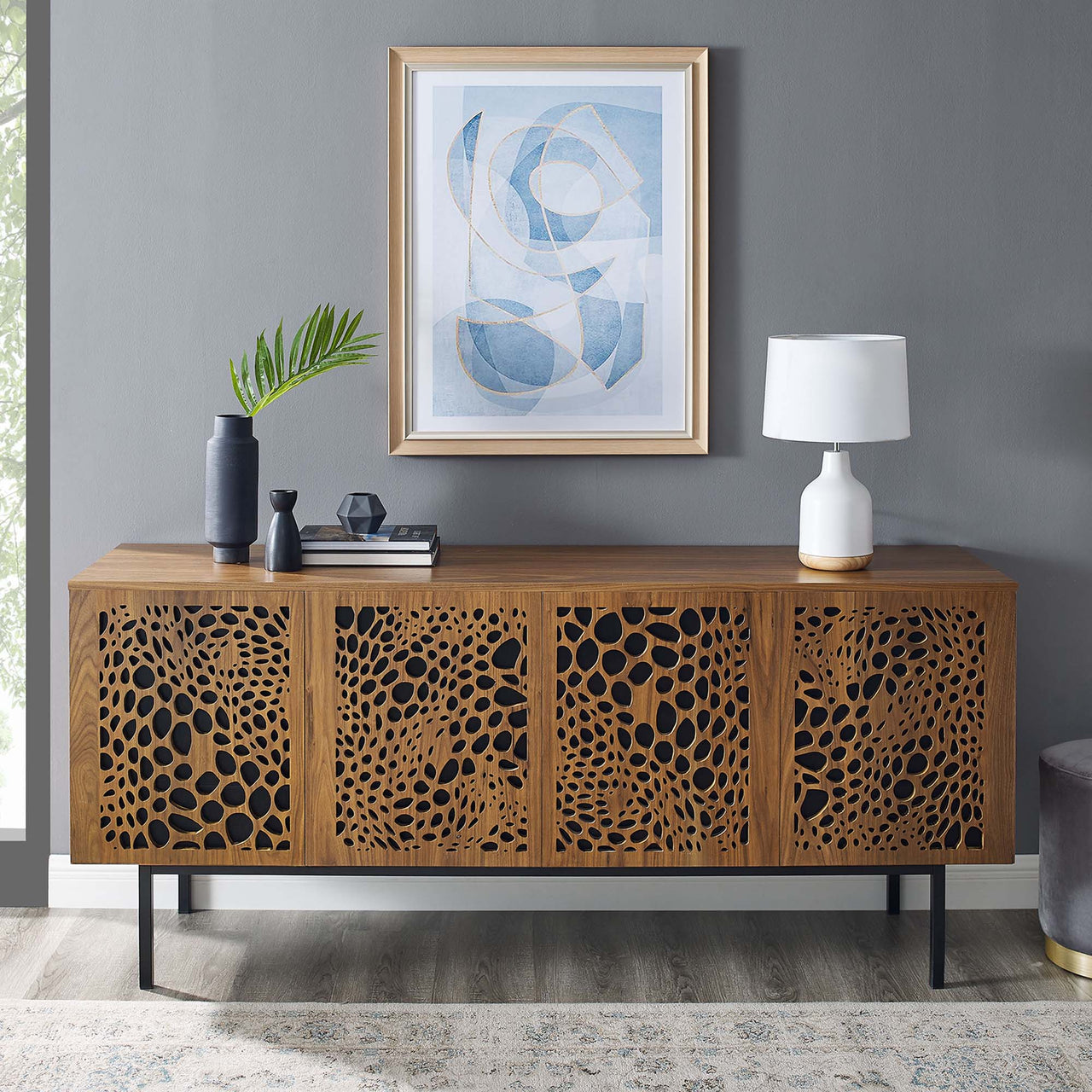 Olythea TV Stand, Walnut