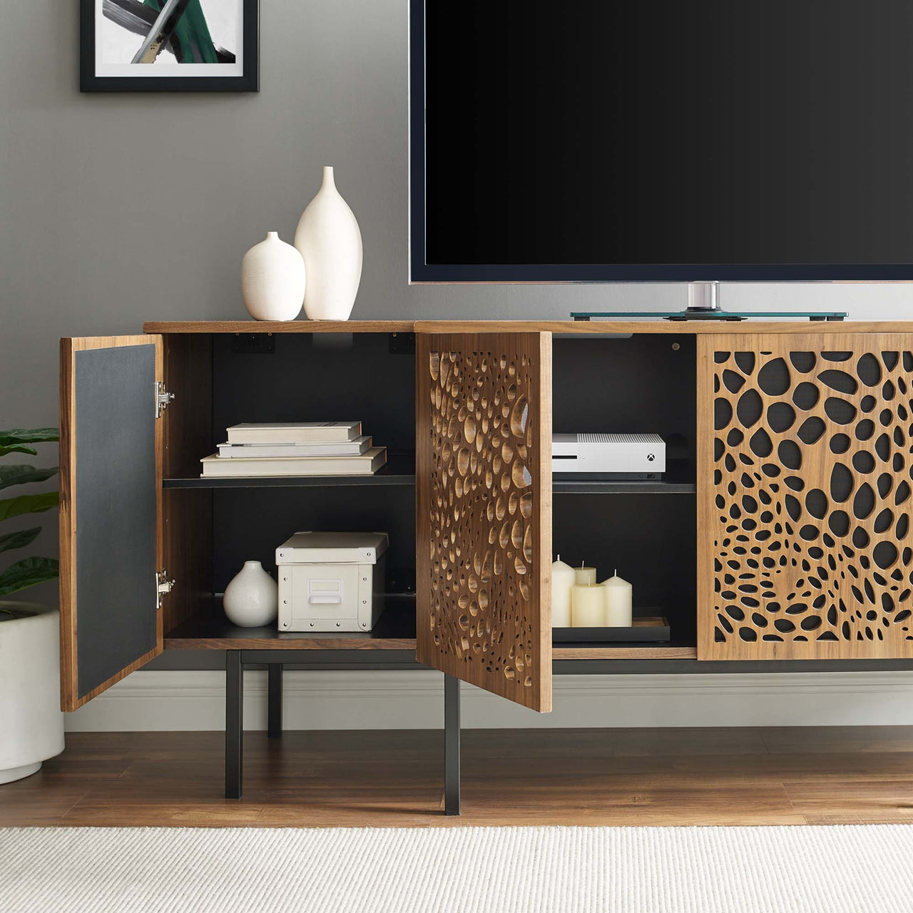 Olythea Sideboard | TV Stand, Walnut