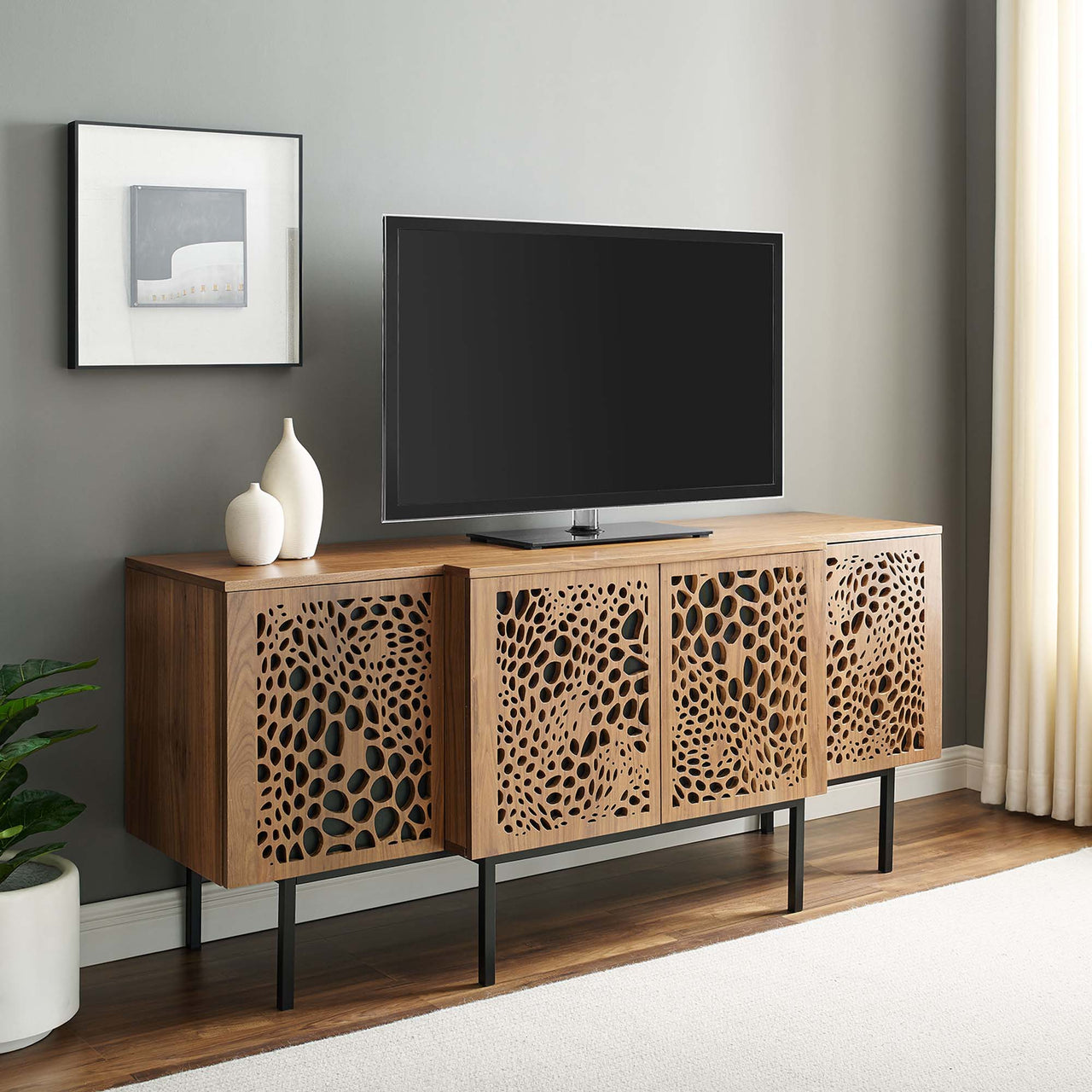 Olythea Sideboard | TV Stand, Walnut