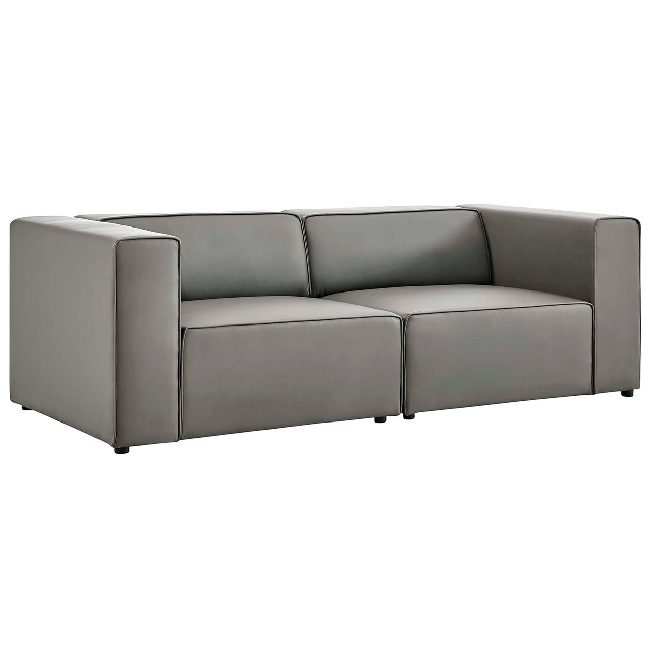 Coalesse 2-Piece Eco-Leather Loveseat Sectional, Gray