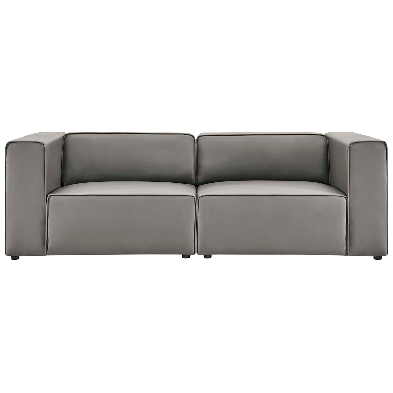 Coalesse 2-Piece Eco-Leather Loveseat Sectional, Gray