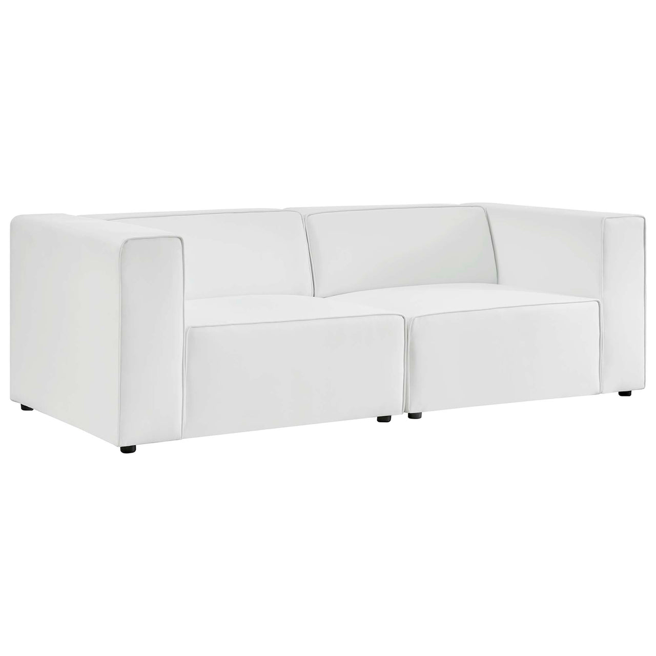Coalesse 2-Piece Eco-Leather Loveseat Sectional, White