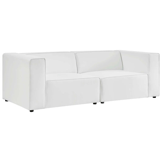 Coalesse 2-Piece Eco-Leather Loveseat Sectional, White