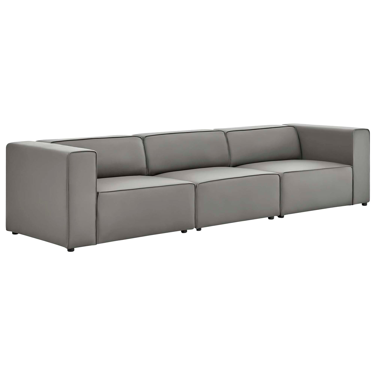 Coalesse 3-Piece Eco-Leather Sofa Sectional, Gray