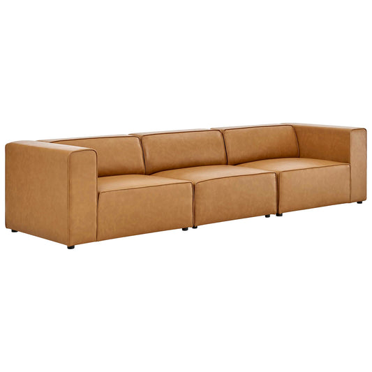 Coalesse 3-Piece Eco-Leather Sofa Sectional, Tan