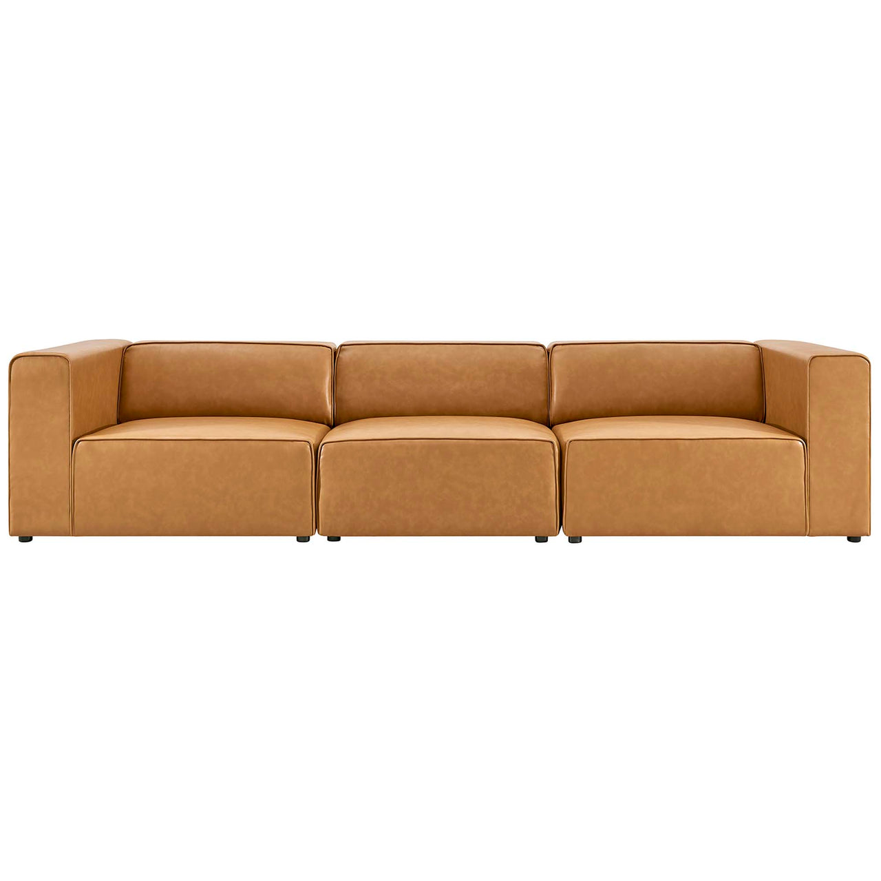 Coalesse 3-Piece Eco-Leather Sofa Sectional, Tan