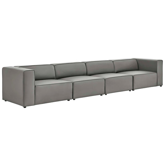 Coalesse 4-Piece Eco-Leather Sofa Sectional, Gray