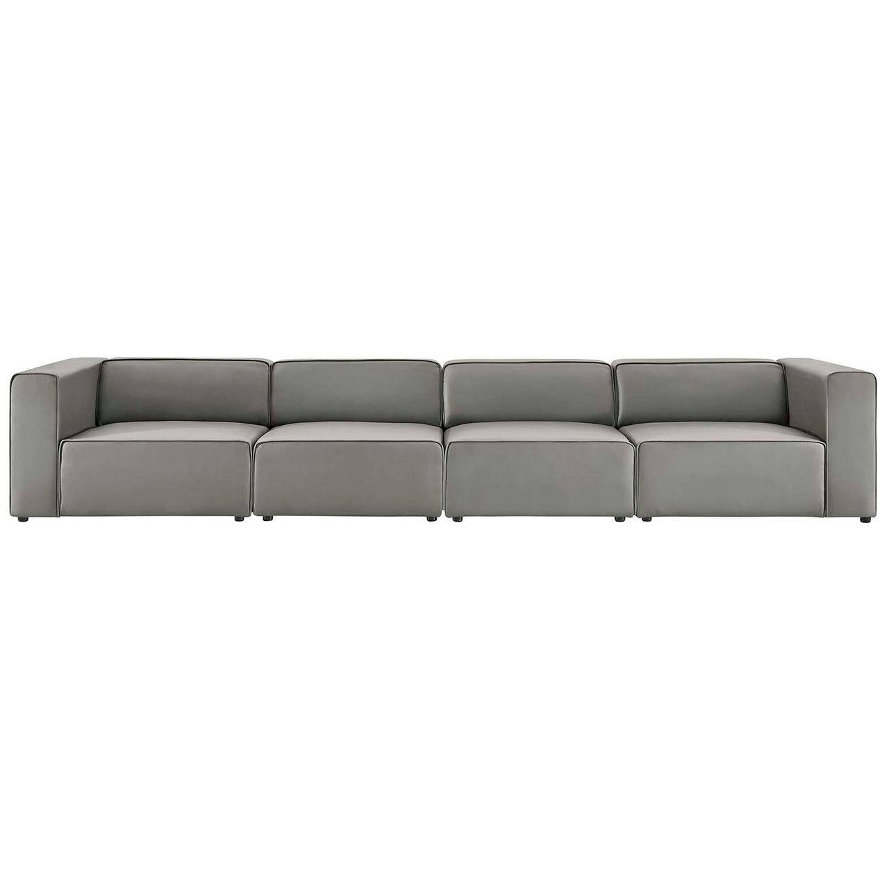 Coalesse 4-Piece Eco-Leather Sofa Sectional, Gray