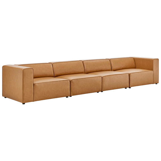 Coalesse 4-Piece Eco-Leather Sofa Sectional, Tan