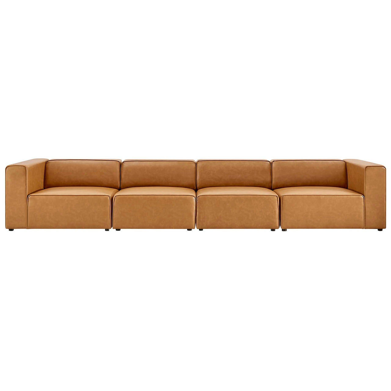Coalesse 4-Piece Eco-Leather Sofa Sectional, Tan